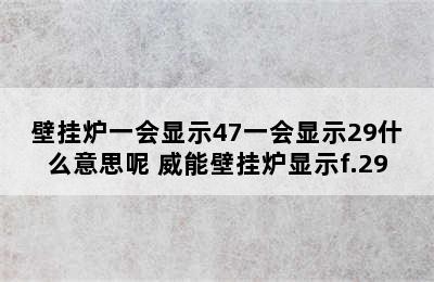 壁挂炉一会显示47一会显示29什么意思呢 威能壁挂炉显示f.29